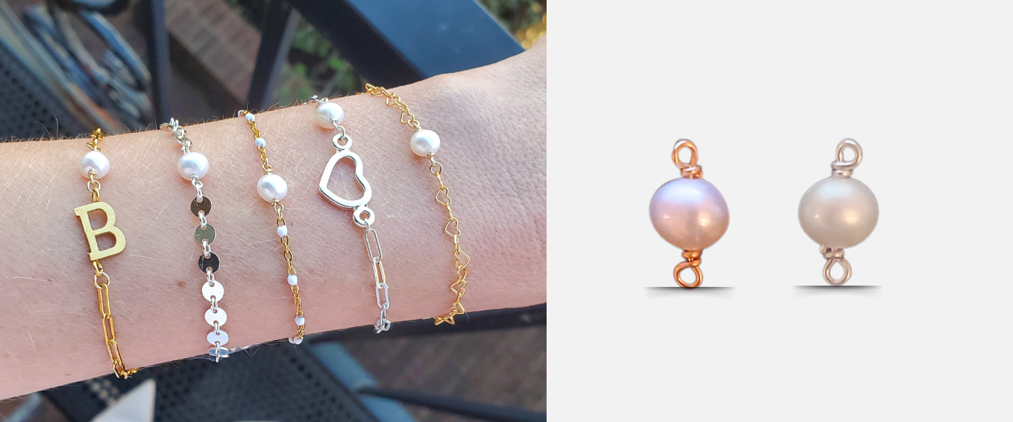 Myla gold filled and sterling silver pearls